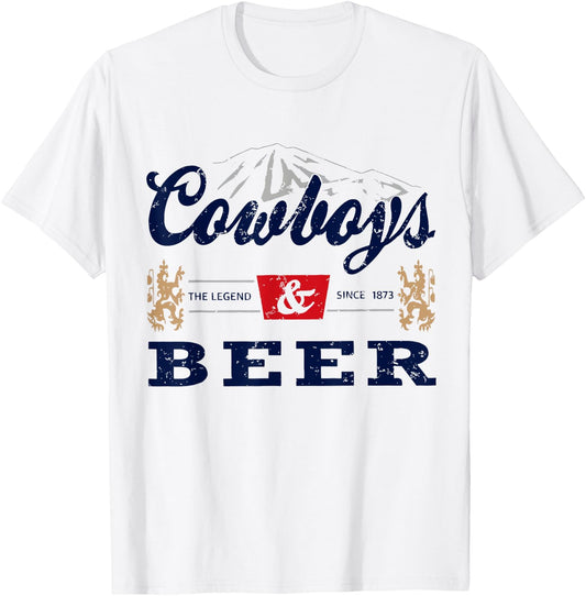 Cowboys And Beer Outfit Rodeo Western Country T-Shirt - T-Shirt | White