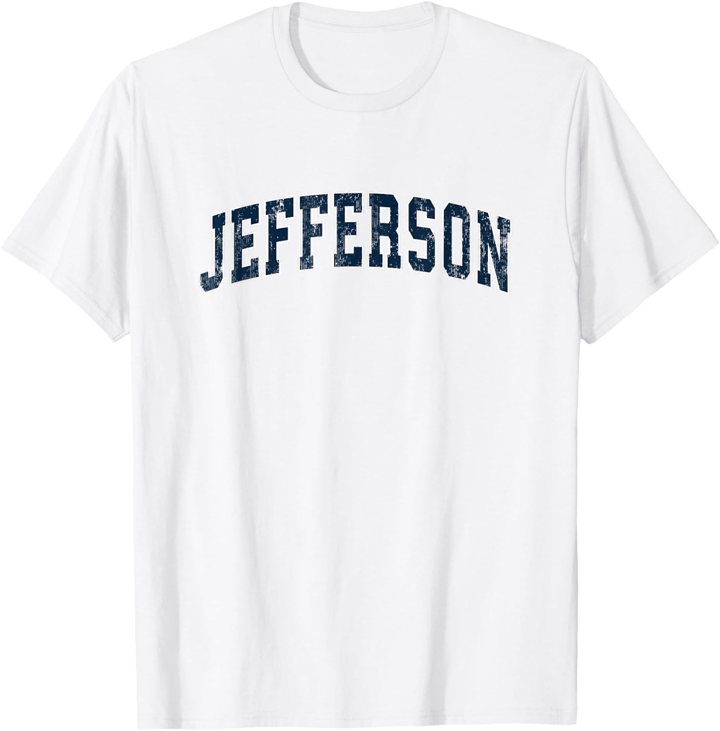 Jefferson New Jersey NJ Vintage Sports Design Navy Design T-Shirt - T-Shirt | White