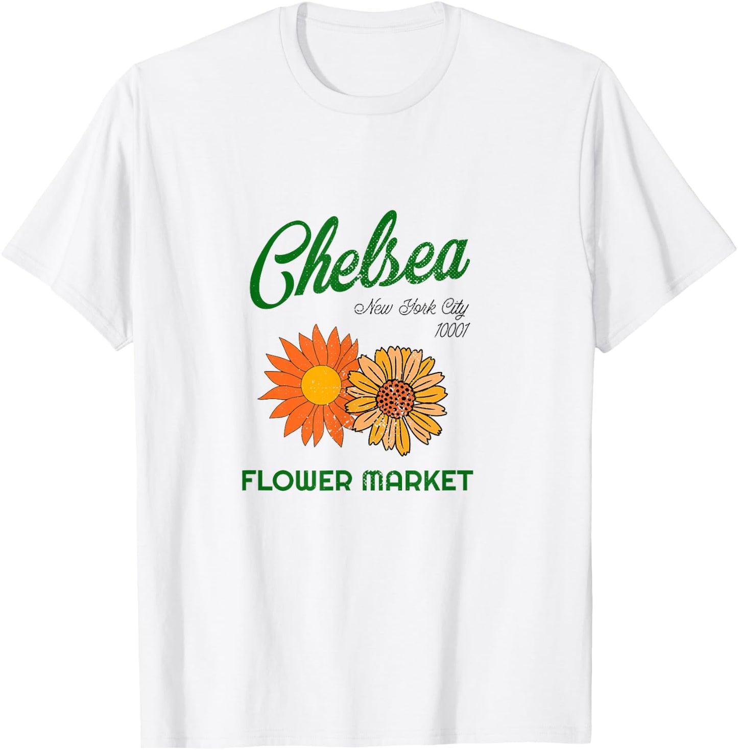 Cute Retro Chelsea NYC Flower Market West Side Manhattan T-Shirt - T-Shirt | White