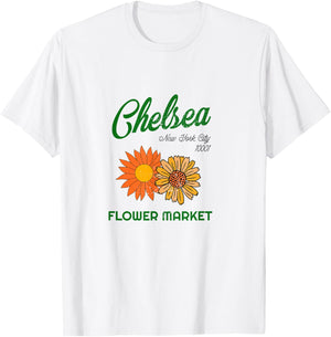 Cute Retro Chelsea NYC Flower Market West Side Manhattan T-Shirt - T-Shirt | White