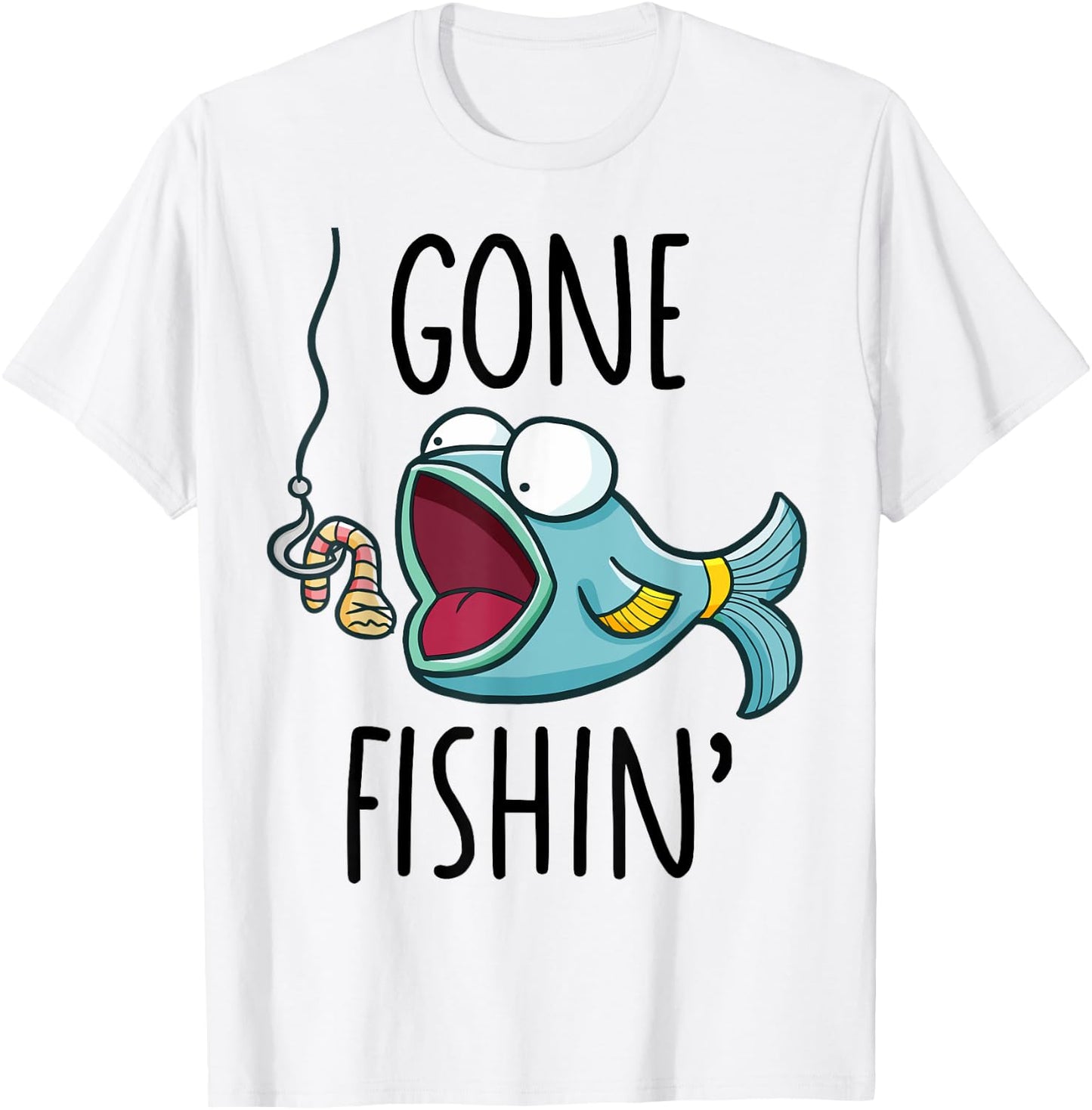 Gone Fishing-Shirt Kids Toddler Boys Girls Funny Fishing T-Shirt - T-Shirt | White