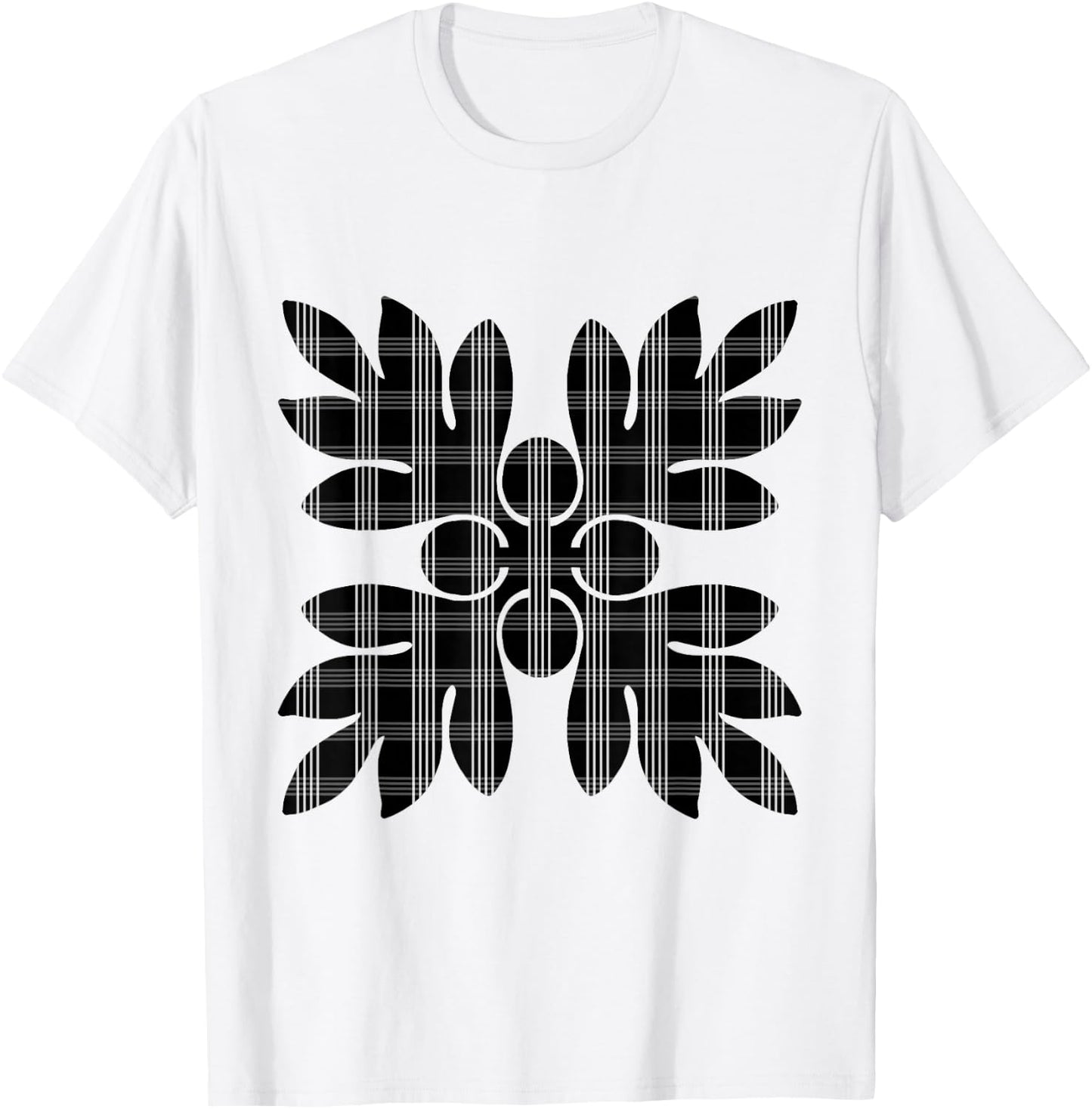 Black Palaka Ulu T-Shirt - T-Shirt | White