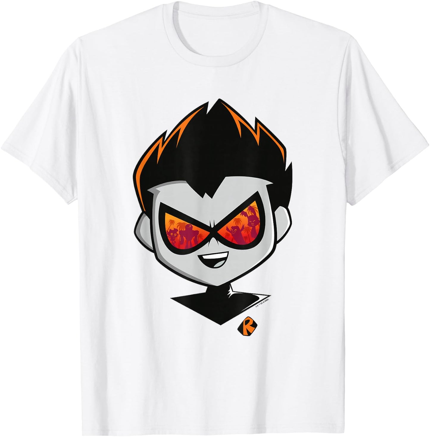 Teen Titans Go! To The Movies Retro Robin Hollywood Big Face T-Shirt - T-Shirt | White