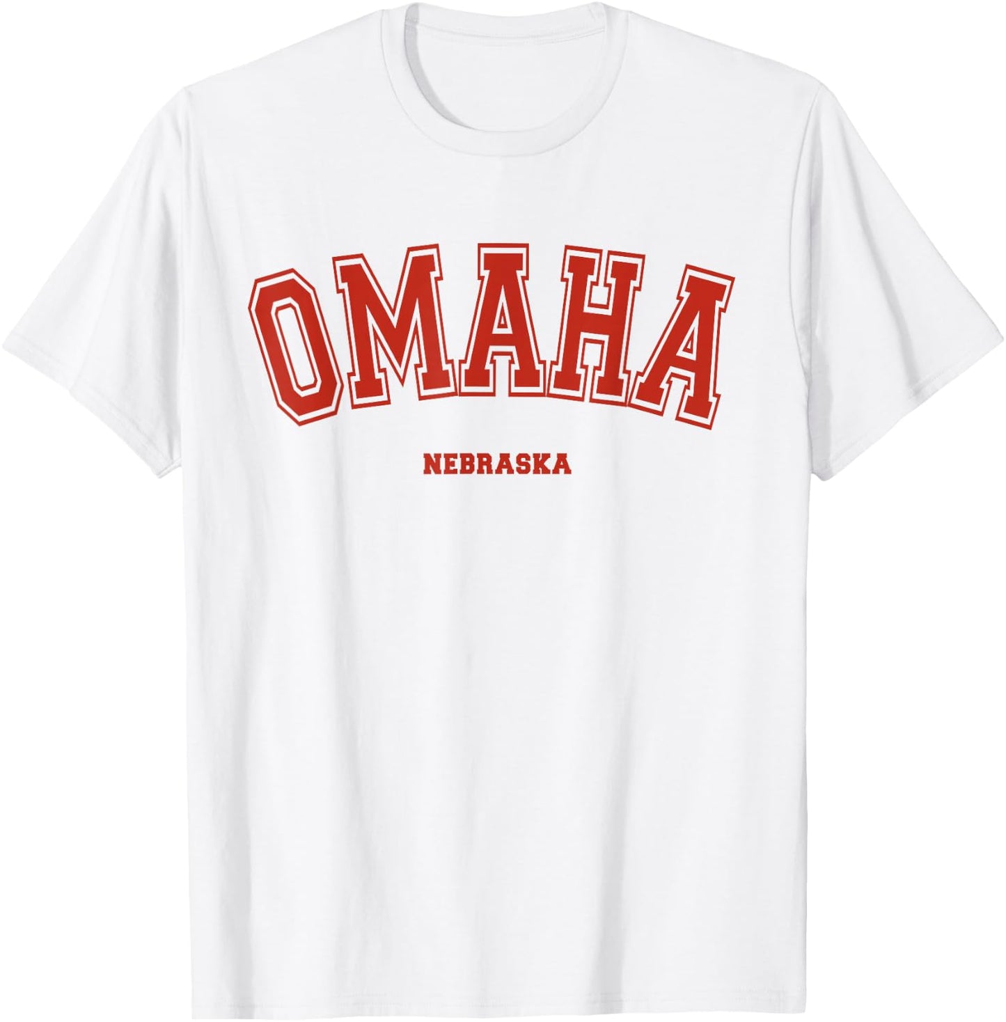 Omaha Nebraska NE Red Letter Graphic on Omaha T-Shirt - T-Shirt | White