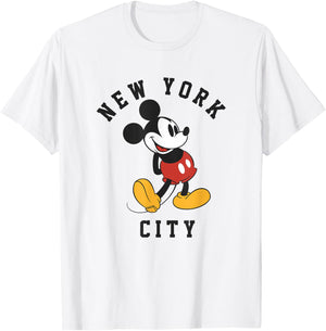 Disney Mickey And Friends Mickey New York City Retro Poster T-Shirt - T-Shirt | White