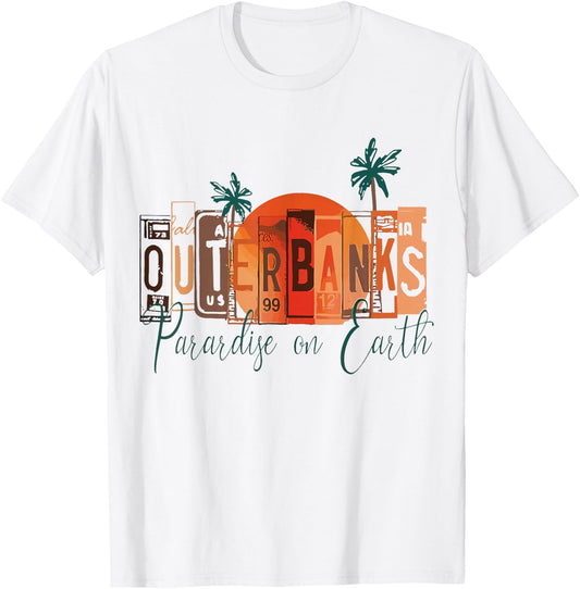 Outer Banks OBX North Carolina summer retro preppy throwback T-Shirt - T-Shirt | White