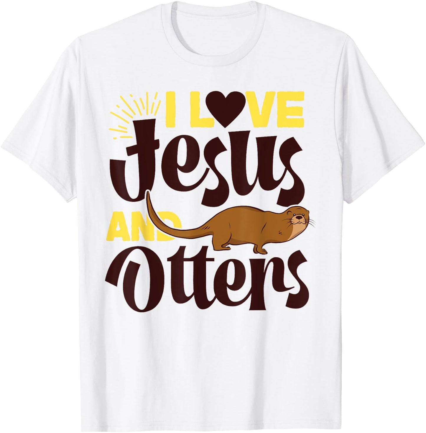 Otter Jesus Faith Christian I Love Jesus And Otters T-Shirt - T-Shirt | White