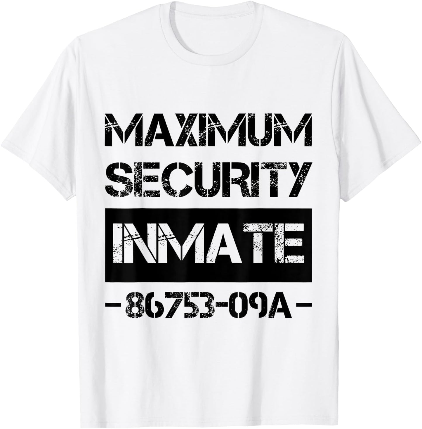 Security Ward Inmate Costume Jail Funny Lazy Halloween T-Shirt - T-Shirt | White