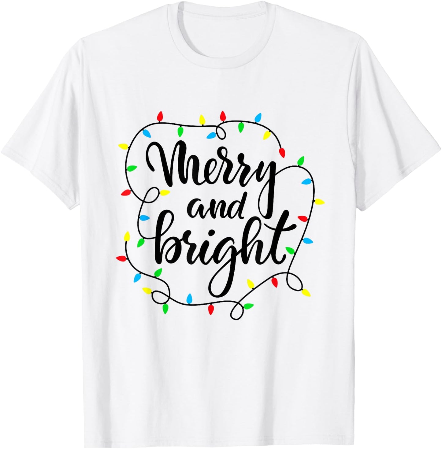 Merry and bright christmas family pajamas matching men women T-Shirt - T-Shirt | White