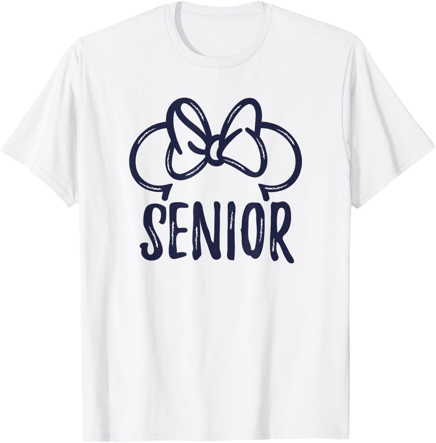 Disney Minnie Mouse Ears Senior Outline T-Shirt - T-Shirt | White