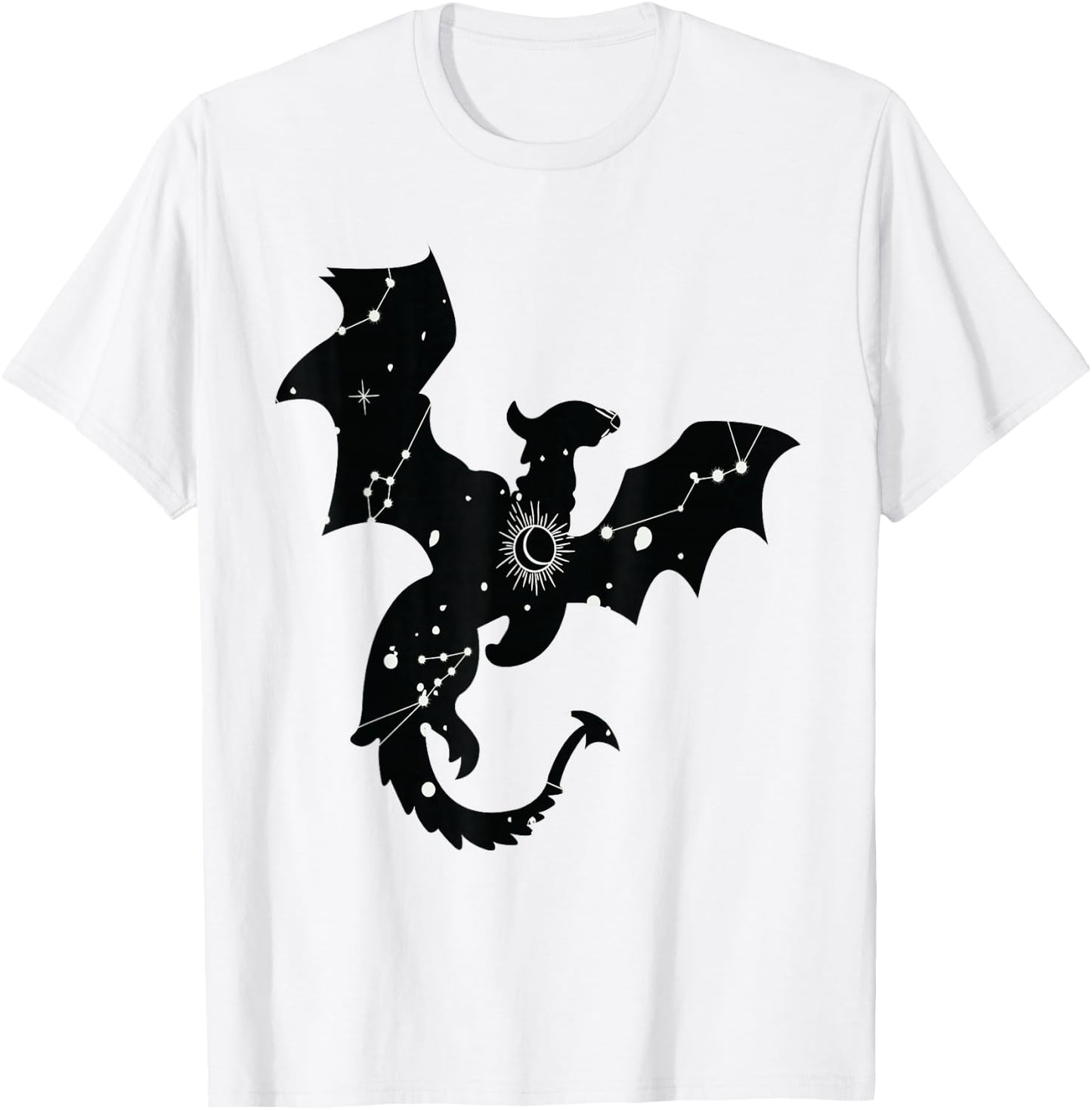 Mystical Dragon Creature Celestial Goth Aesthetic T-Shirt - T-Shirt | White