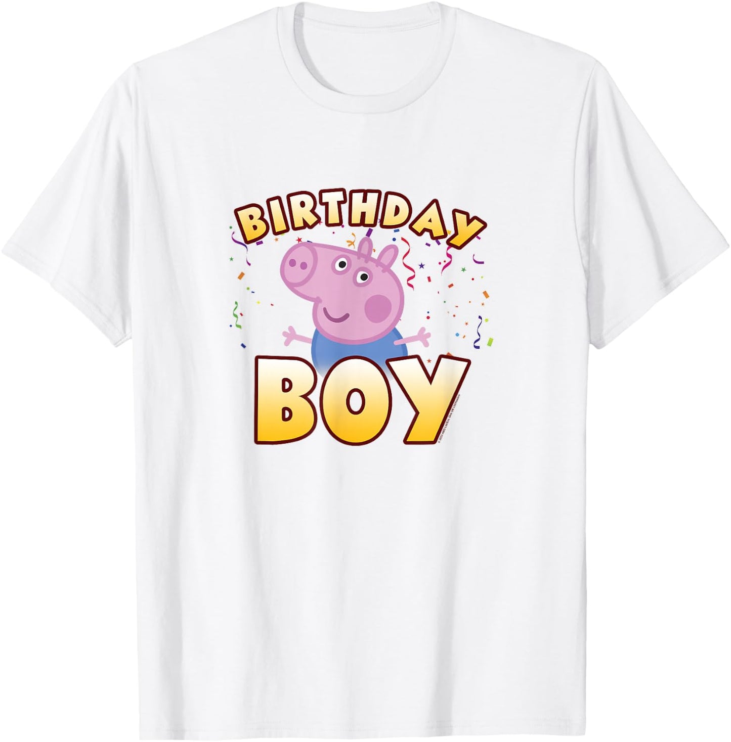 Peppa Pig George Birthday Boy Holiday Confetti Logo T-Shirt - T-Shirt | White