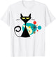 Midcentury Mid Century Cat Retro Atomic Age Space Modern T-Shirt - T-Shirt | White