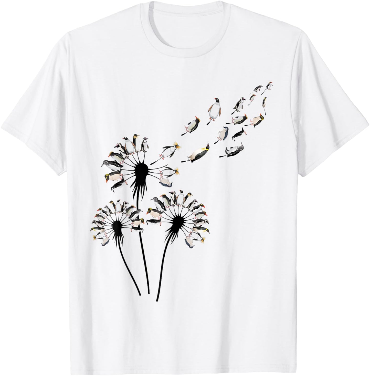 Dandelion Penguins Shirt for Penguin Lover | Penguin T-Shirt - T-Shirt | White