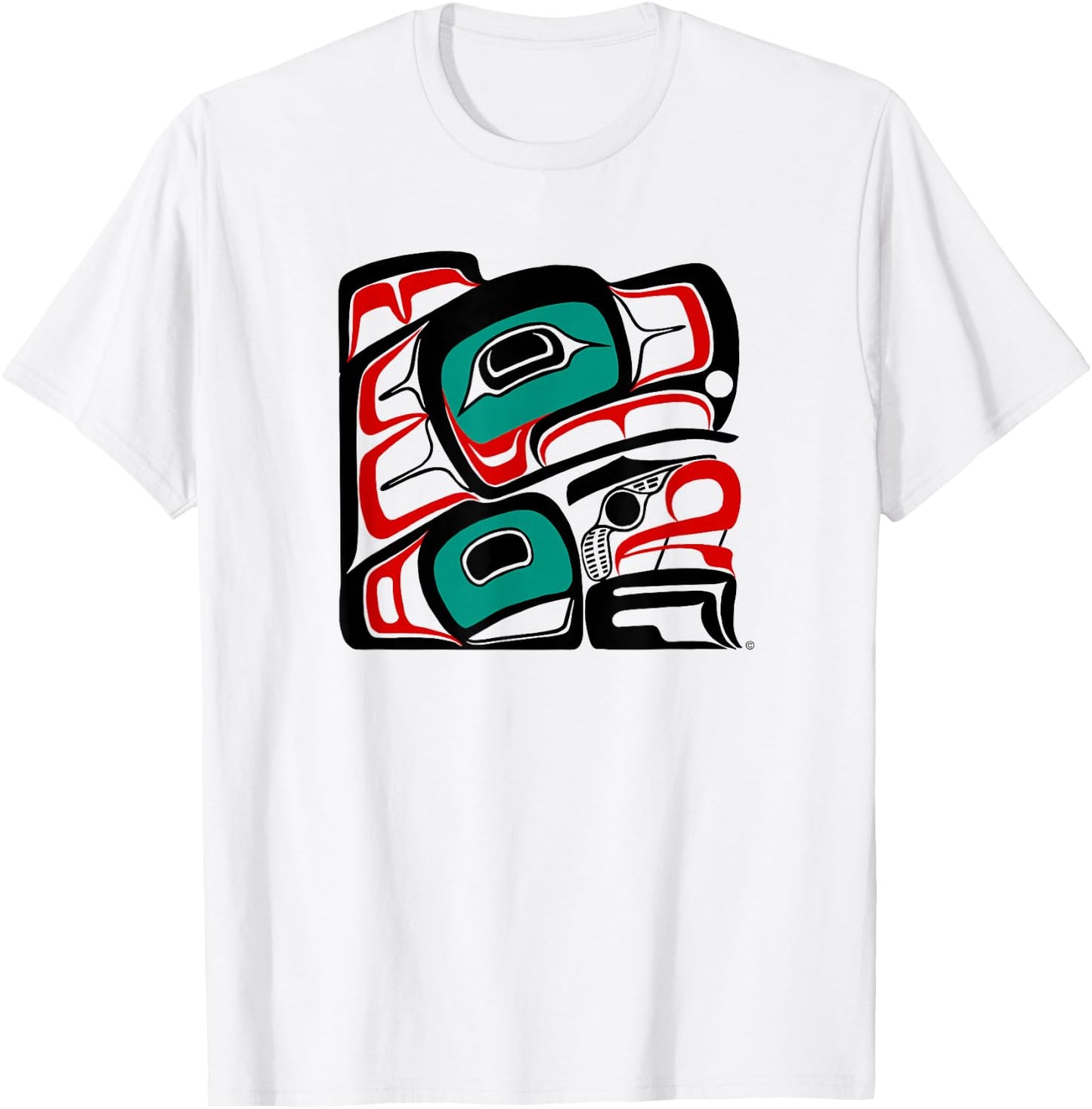 Eagle of NW Coast Native American Canadian Indian Style T-Shirt - T-Shirt | White