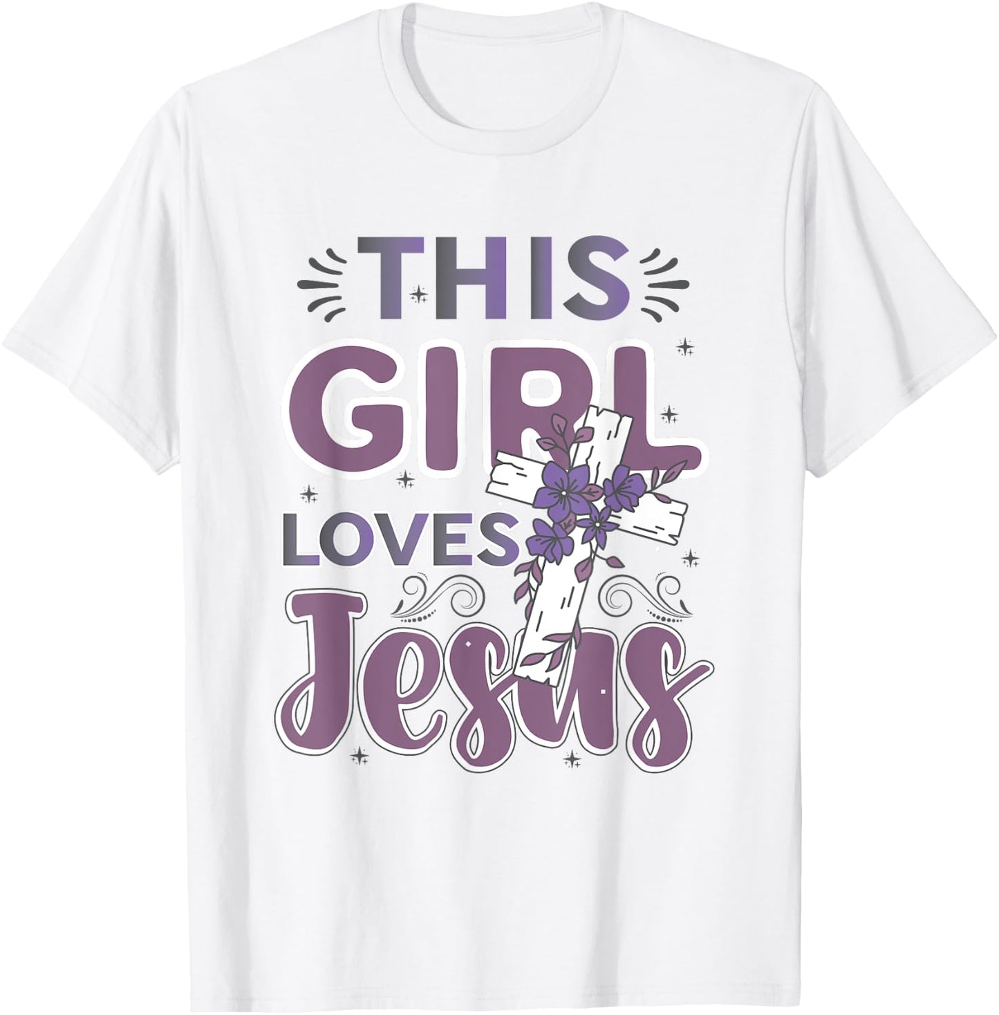 This Girl Loves Jesus Cute Christian Girl Jesus T-Shirt - T-Shirt | White