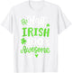 Half Irish 100% Awesome Heritage Shamrock St Patrick's Day T-Shirt - T-Shirt | White