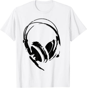 Headphones Shirt Anime DJ Black Man Woman Child White T-Shirt - T-Shirt | White