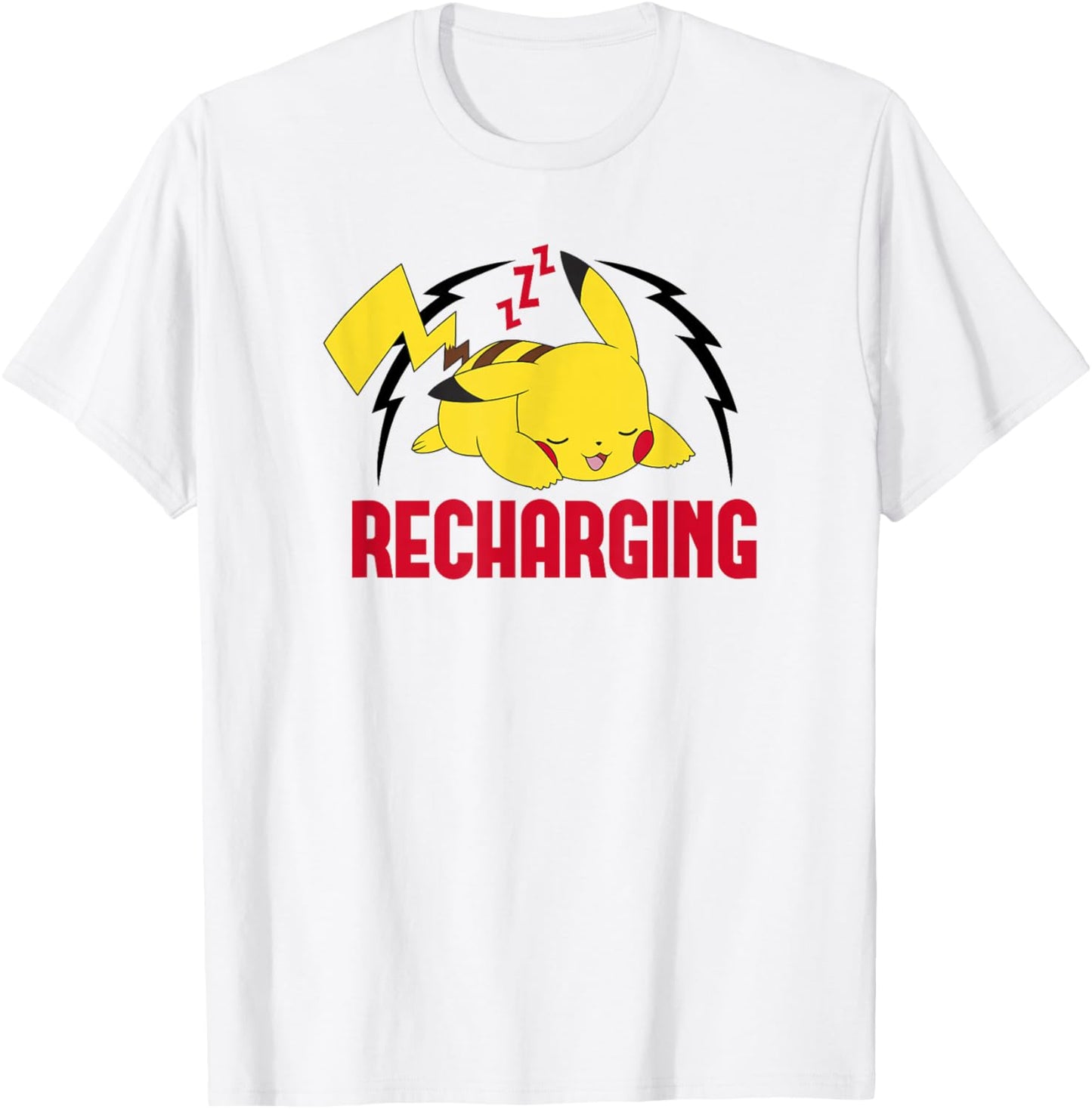 Pokémon Pikachu Sleeping Recharging Poster T-Shirt - T-Shirt | White