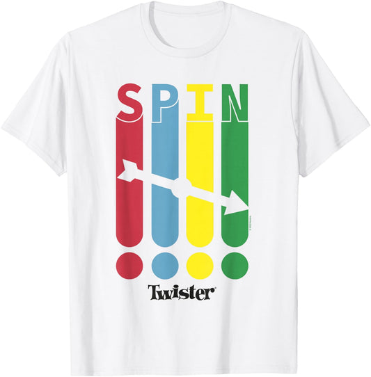 Twister Vintage Retro Spin Classic Game Board Color Logo T-Shirt - T-Shirt | White