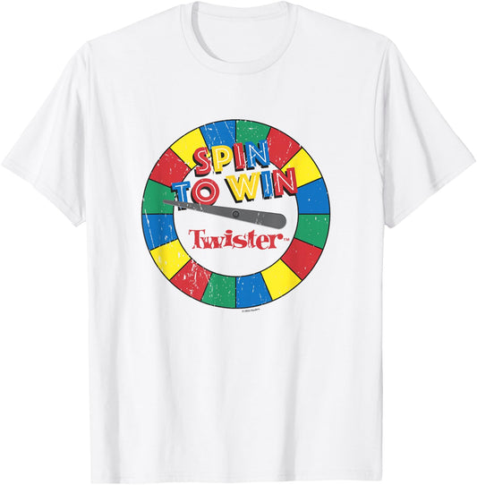 Twister Vintage Retro Distressed Spin To Win Game Logo T-Shirt - T-Shirt | White