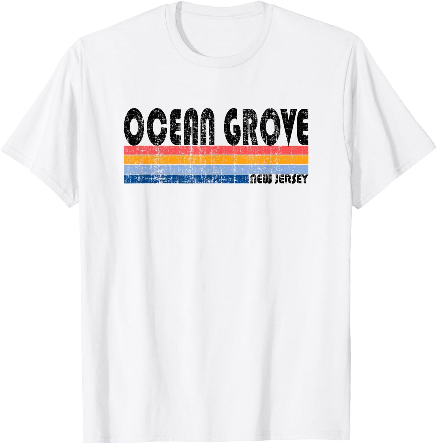Vintage 70s 80s Style Ocean Grove, NJ T-Shirt - T-Shirt | White