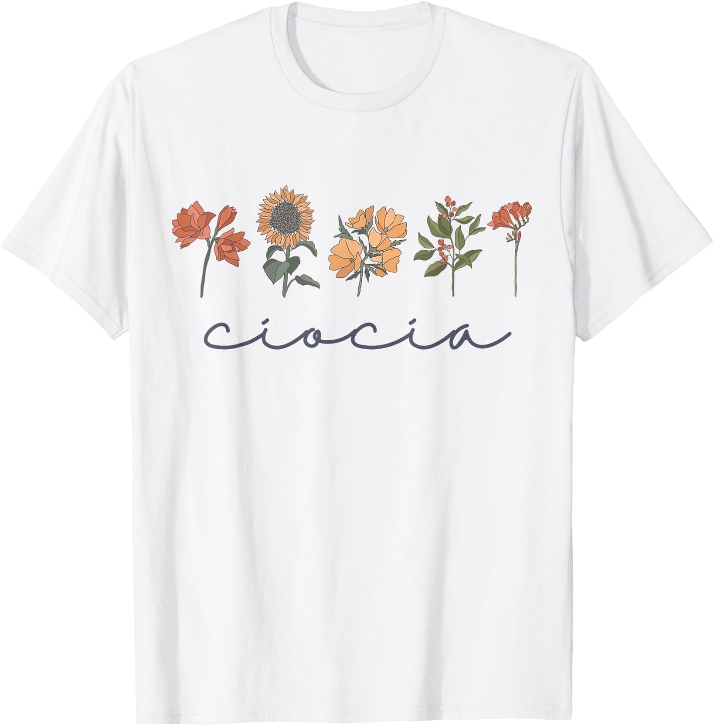 Ciocia Polish Aunt Cute Great Aunt Boho Wildflowers Poland T-Shirt - T-Shirt | White