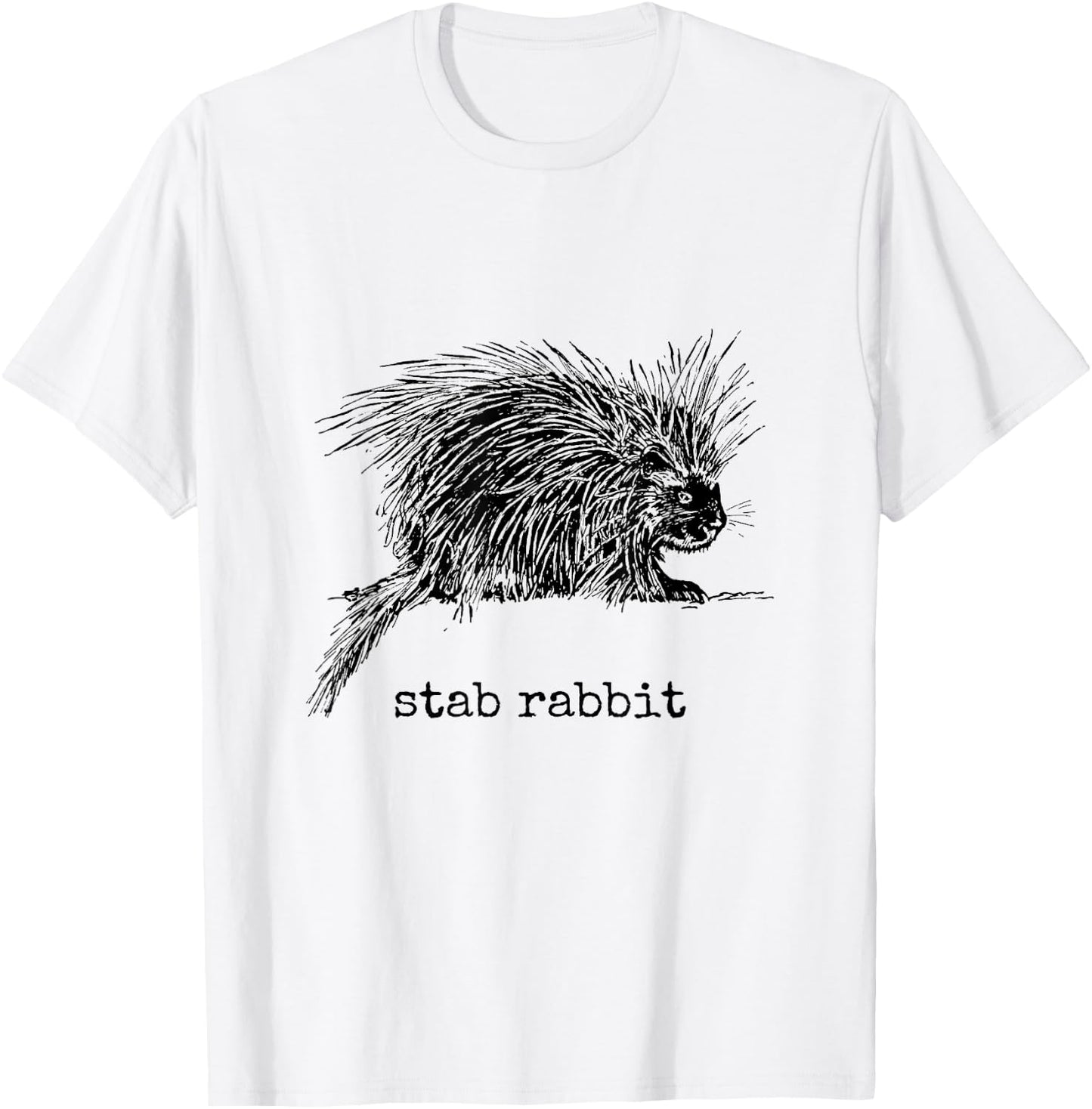 Stab Rabbit Funny Porcupine Wrong Animal Name Joke T-Shirt - T-Shirt | White