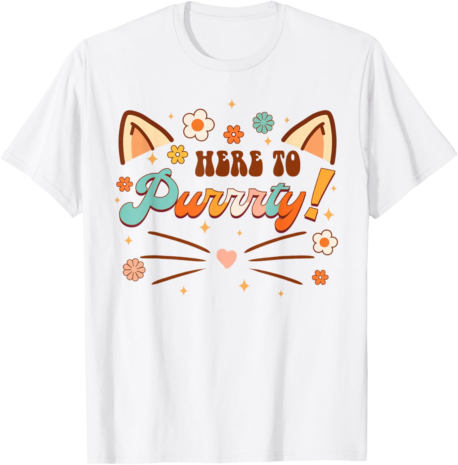 Here To Purrty Bridesmaid Bride Babe Bachelorette Matching T-Shirt - T-Shirt | White