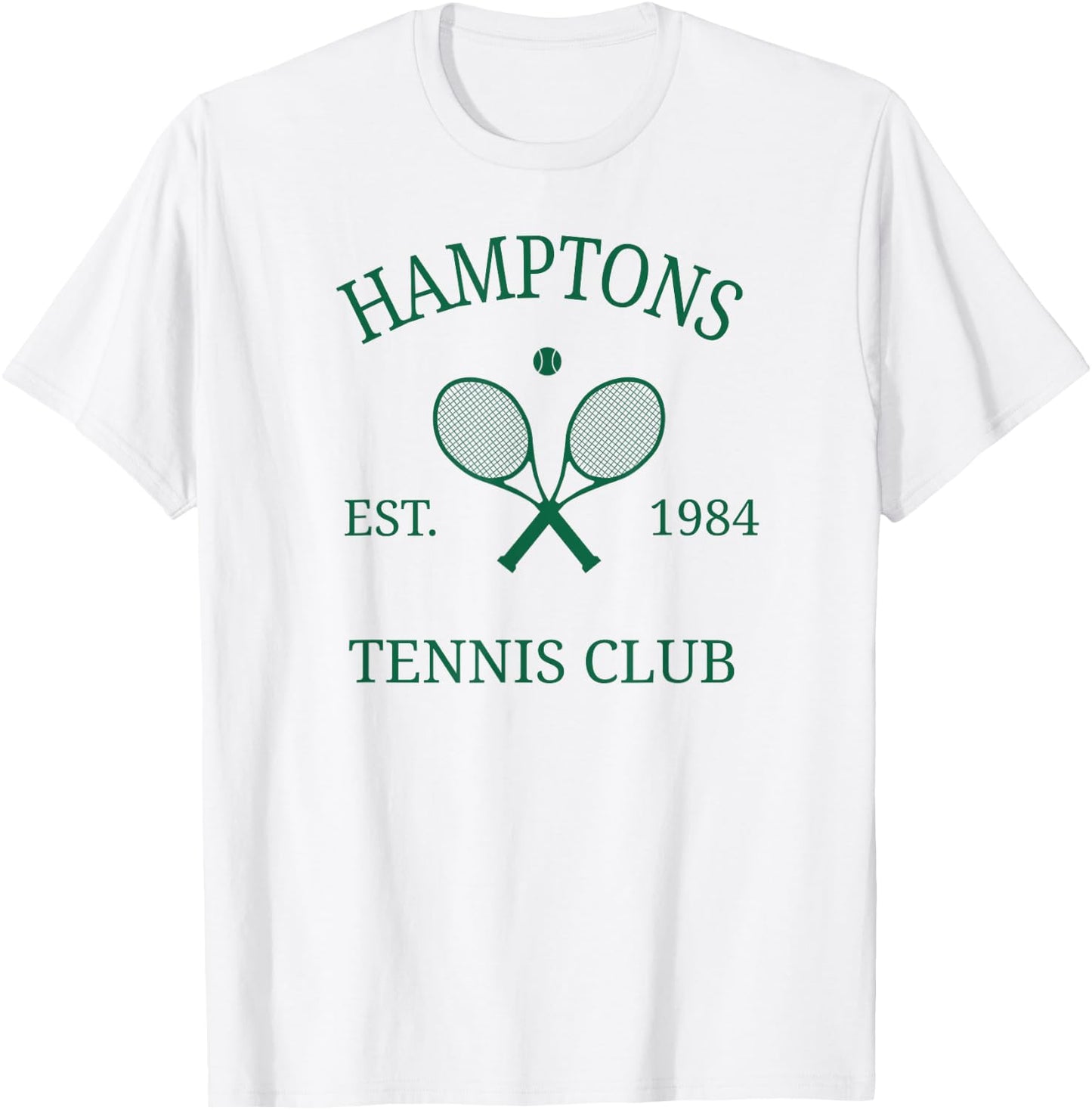 Hamptons Athletics Tennis Club Racquet Prep Vintage NY T-Shirt - T-Shirt | White