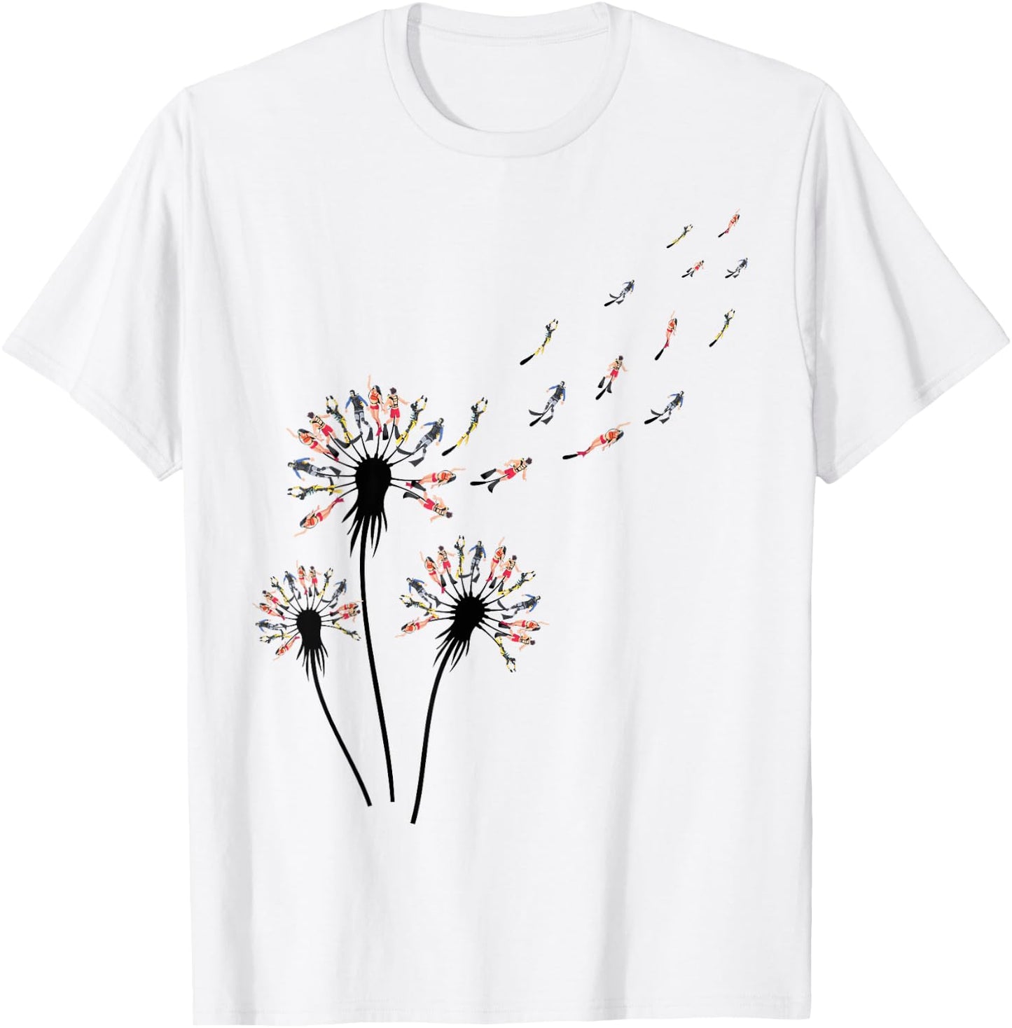 Dandelion Diving Shirt for Scuba Diver | Scuba Diving T-Shirt - T-Shirt | White