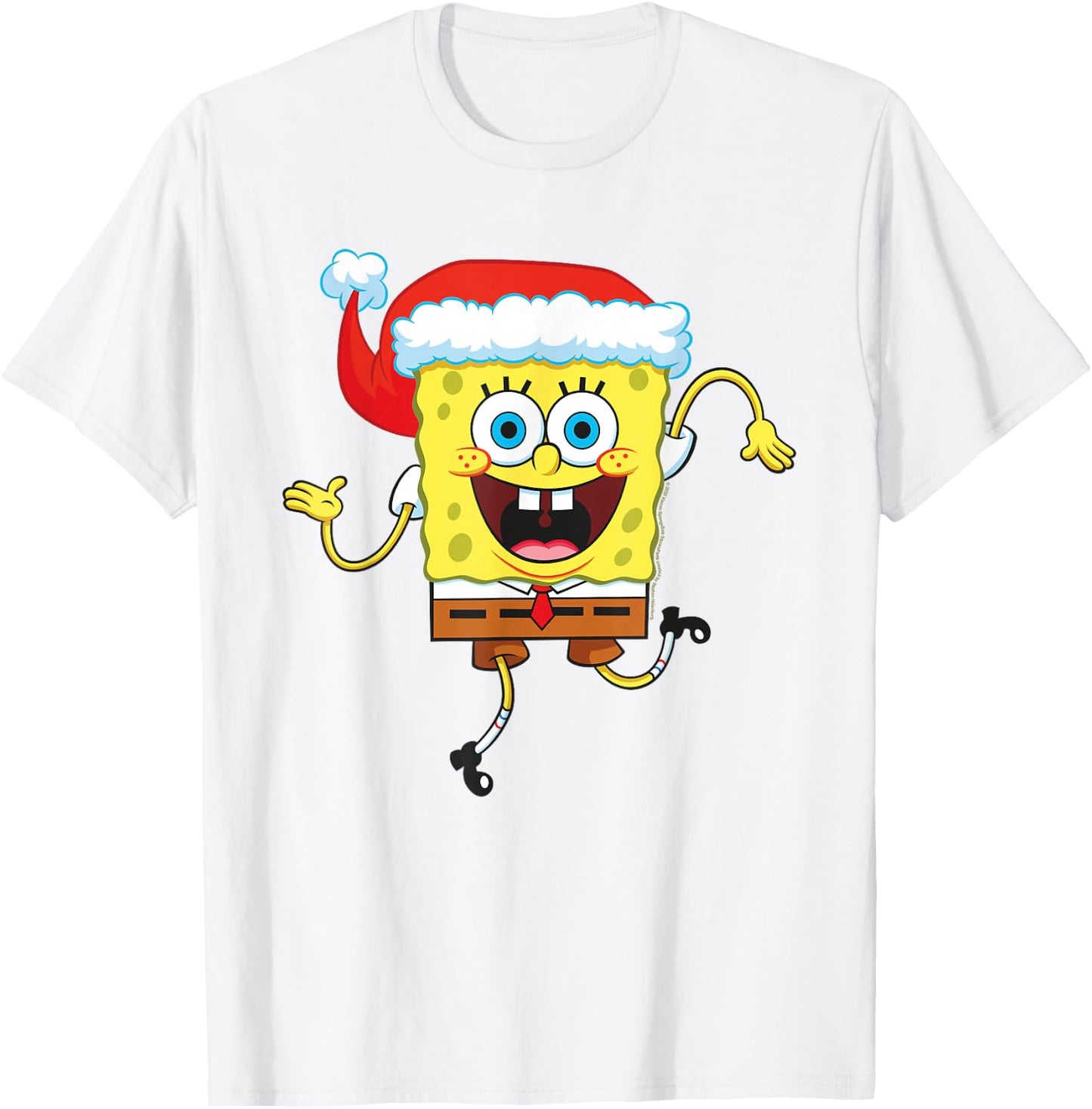 SpongeBob SquarePants Christmas Santa Hat T-Shirt - T-Shirt | White