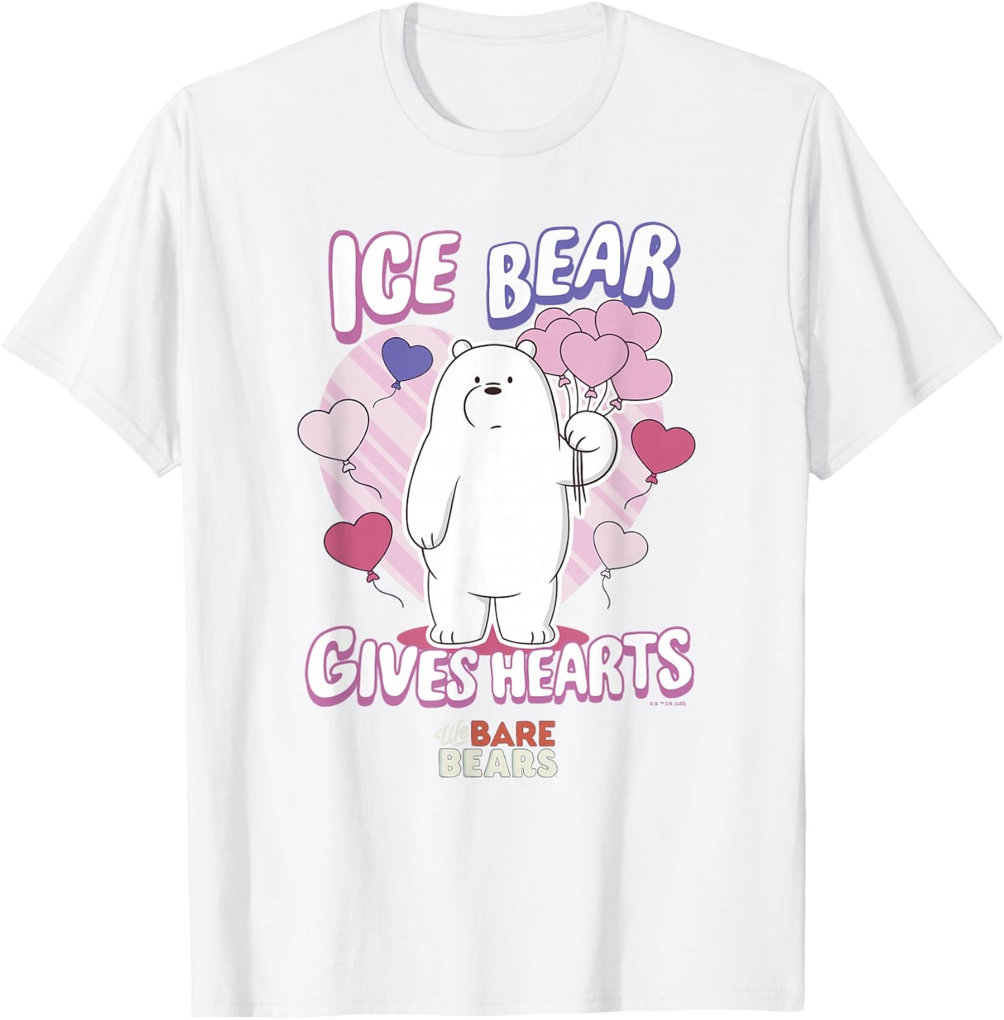 We Bare Bears Valentine's Day Ice Bear Hearts T-Shirt - T-Shirt | White