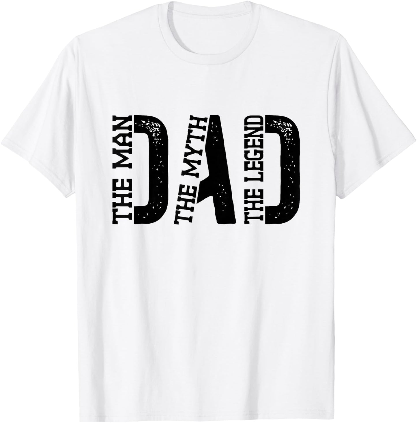 Dad The Man The Myth The Legend Print T-Shirt - T-Shirt | White