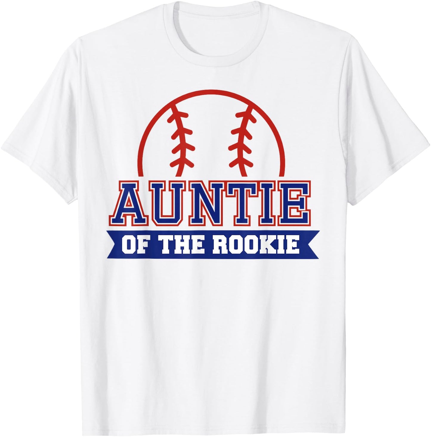 Auntie of Rookie 1st Birthday Baseball Theme Matching Party T-Shirt - T-Shirt | White