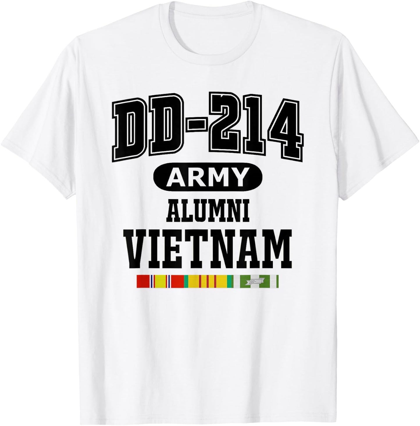 DD-214 Army Vietnam Veteran Black T-Shirt - T-Shirt | White