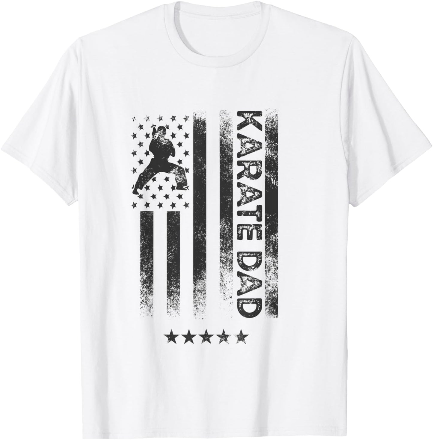 USA American Flag - Karate Dad T-Shirt - T-Shirt | White