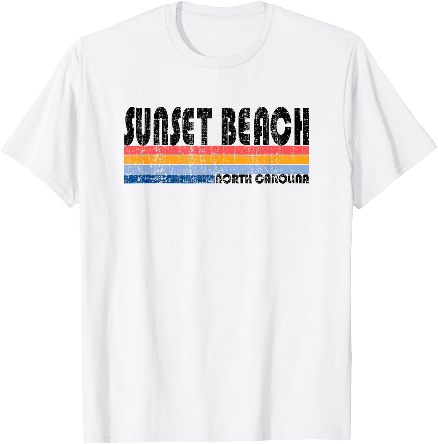 Vintage 70s 80s Style Sunset Beach, NC Women T-Shirt - T-Shirt | White