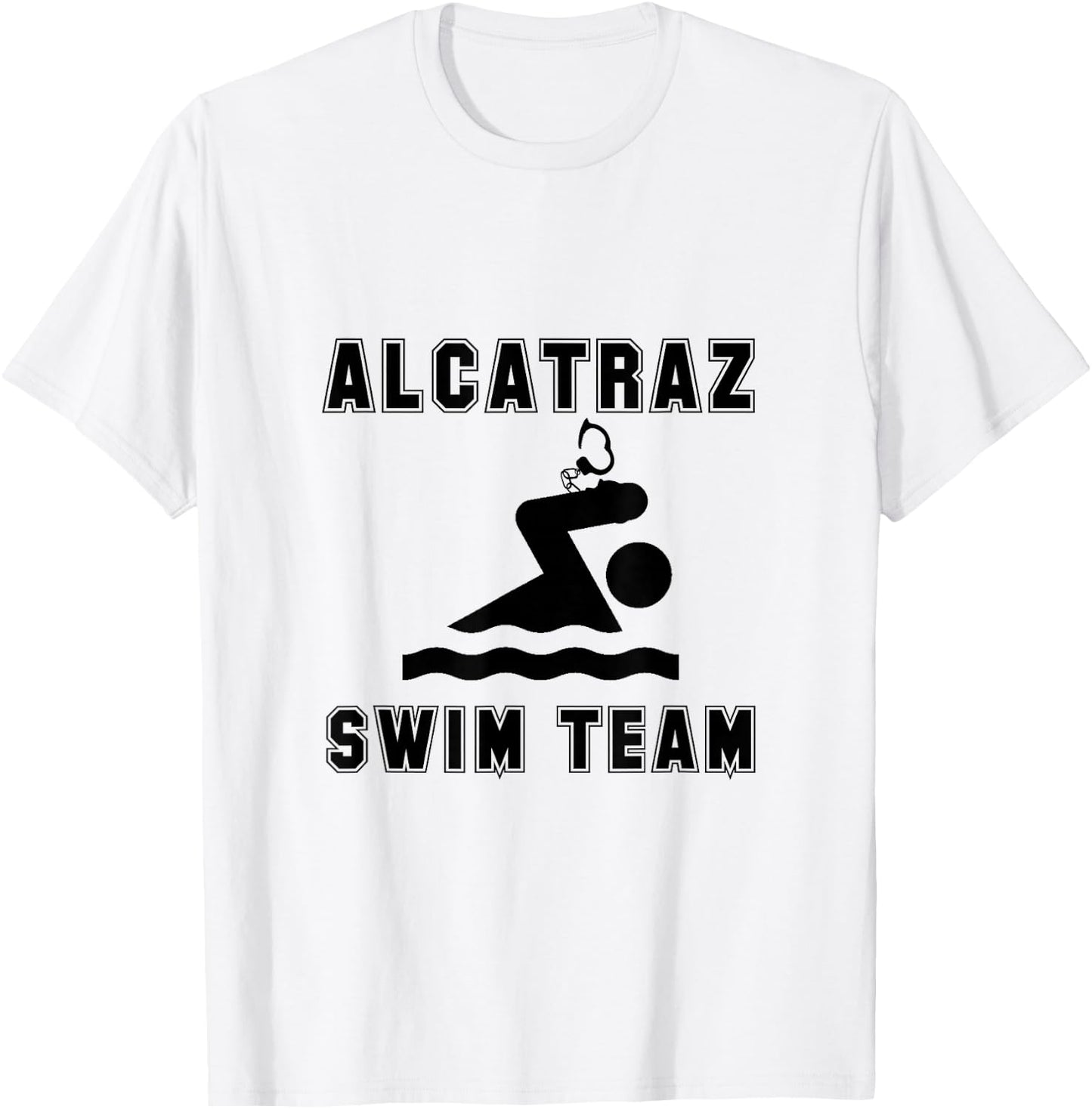 Alcatraz Swim Team Funny T-Shirt - T-Shirt | White