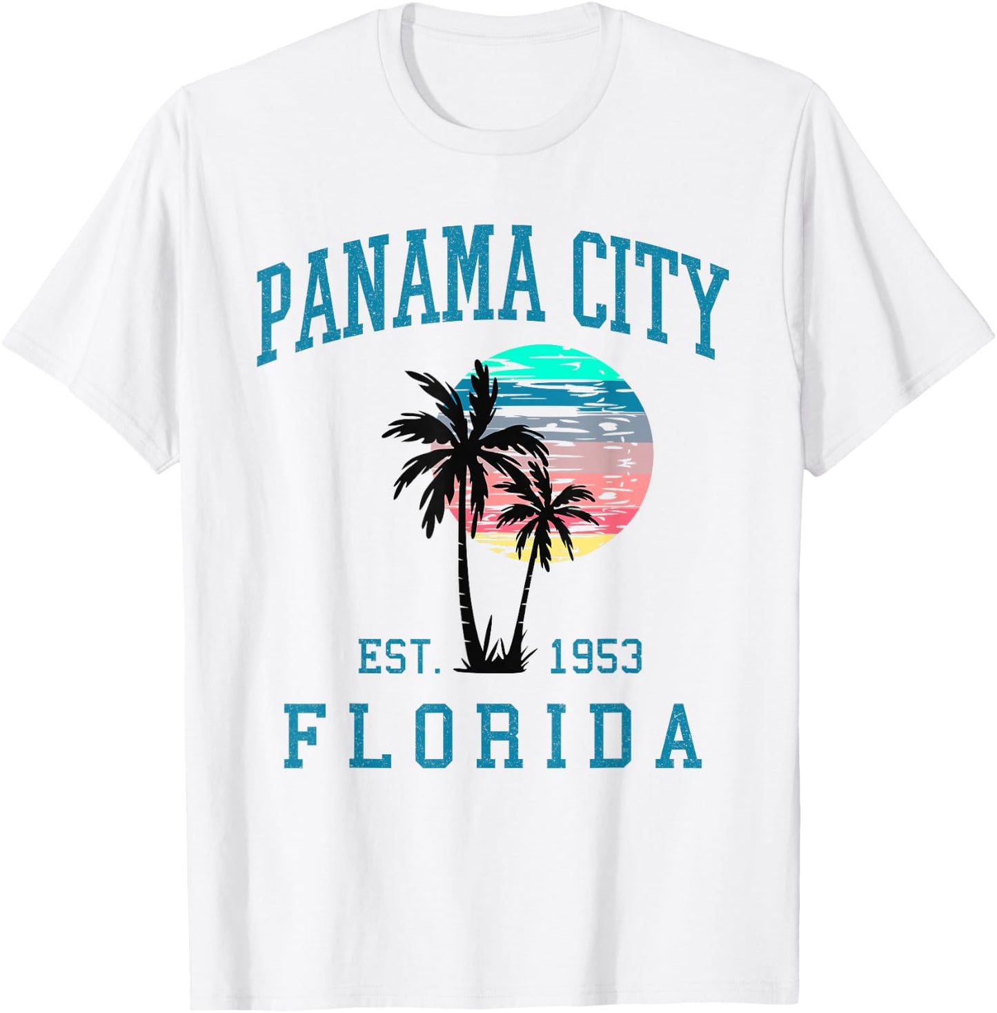 Panama City Florida Spring Vacations Beach Palm Trees Summer T-Shirt - T-Shirt | White