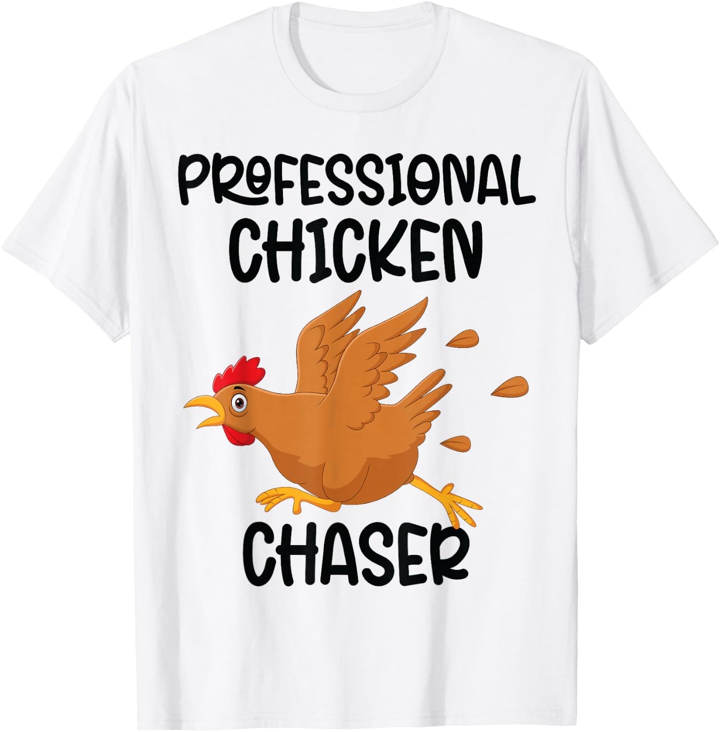 Professional Chicken Chaser Funny Farm Farmer Kids Running T-Shirt - T-Shirt | White