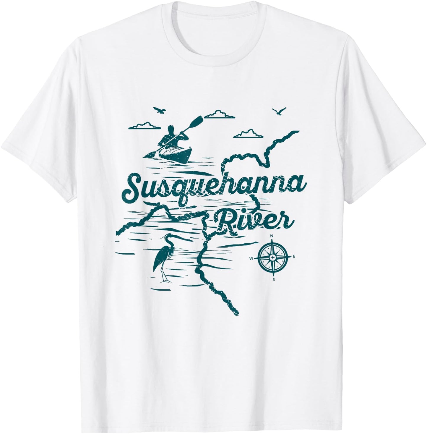 Susquehanna River Nature Lover Kayaking Pennsylvania Kayaker T-Shirt - T-Shirt | White