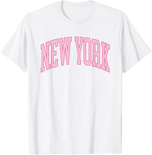 Retro New York Souvenir Pink Preppy Throwback Classic T-Shirt - T-Shirt | White