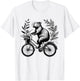 Capybara Riding Bicycle Floral Aesthetic Redent Capybara T-Shirt - T-Shirt | White