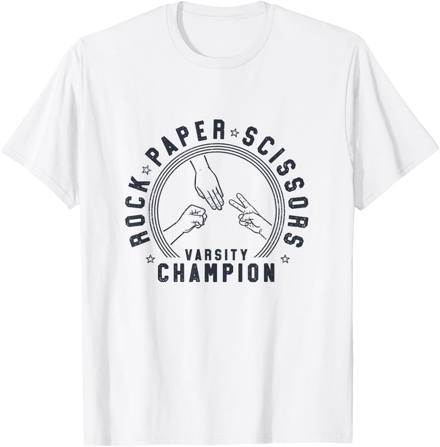 Rock Paper Scissors Champion T-Shirt - T-Shirt | White