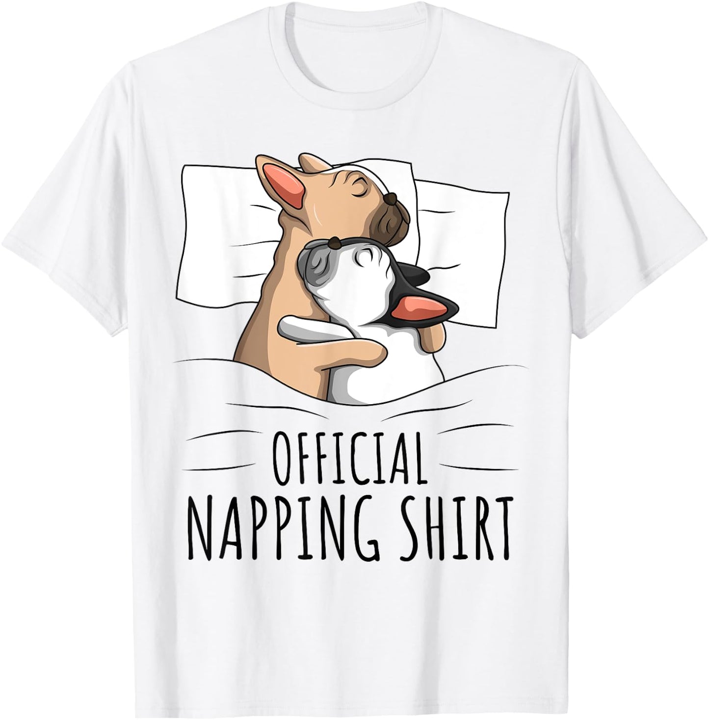 Sleeping French Bulldog Dog Official Napping T-Shirt - T-Shirt | White