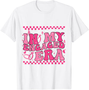 In My Engaged Era Groovy Bride Bachelorette Party Bridesmaid T-Shirt - T-Shirt | White