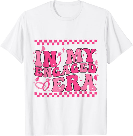 In My Engaged Era Groovy Bride Bachelorette Party Bridesmaid T-Shirt - T-Shirt | White