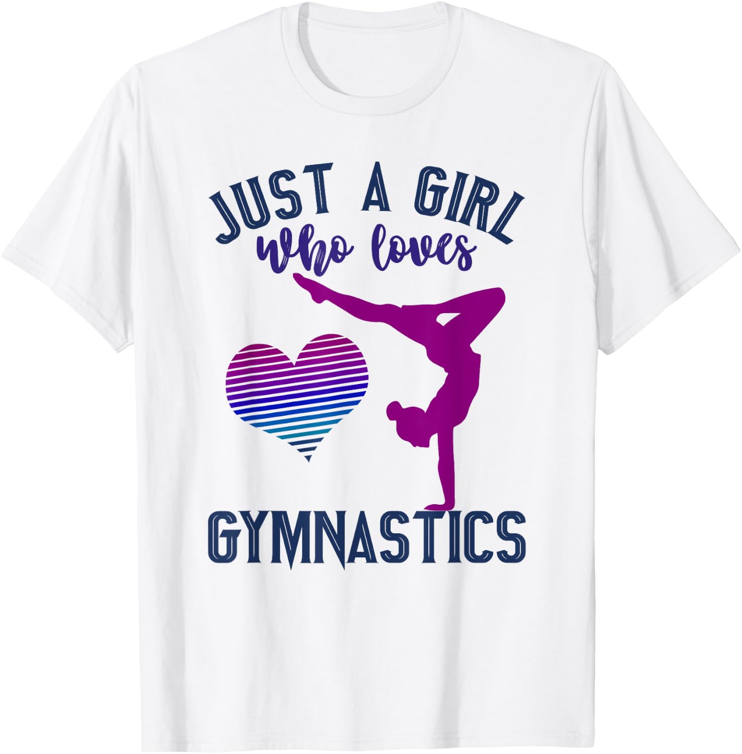 Just a Girl Who Loves Gymnastics Cute Gymnast Saying Graphic T-Shirt - T-Shirt | White