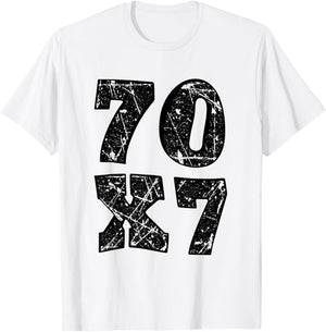 Jesus Christ forgiveness 70 x 7 seventy times seven T-Shirt - T-Shirt | White